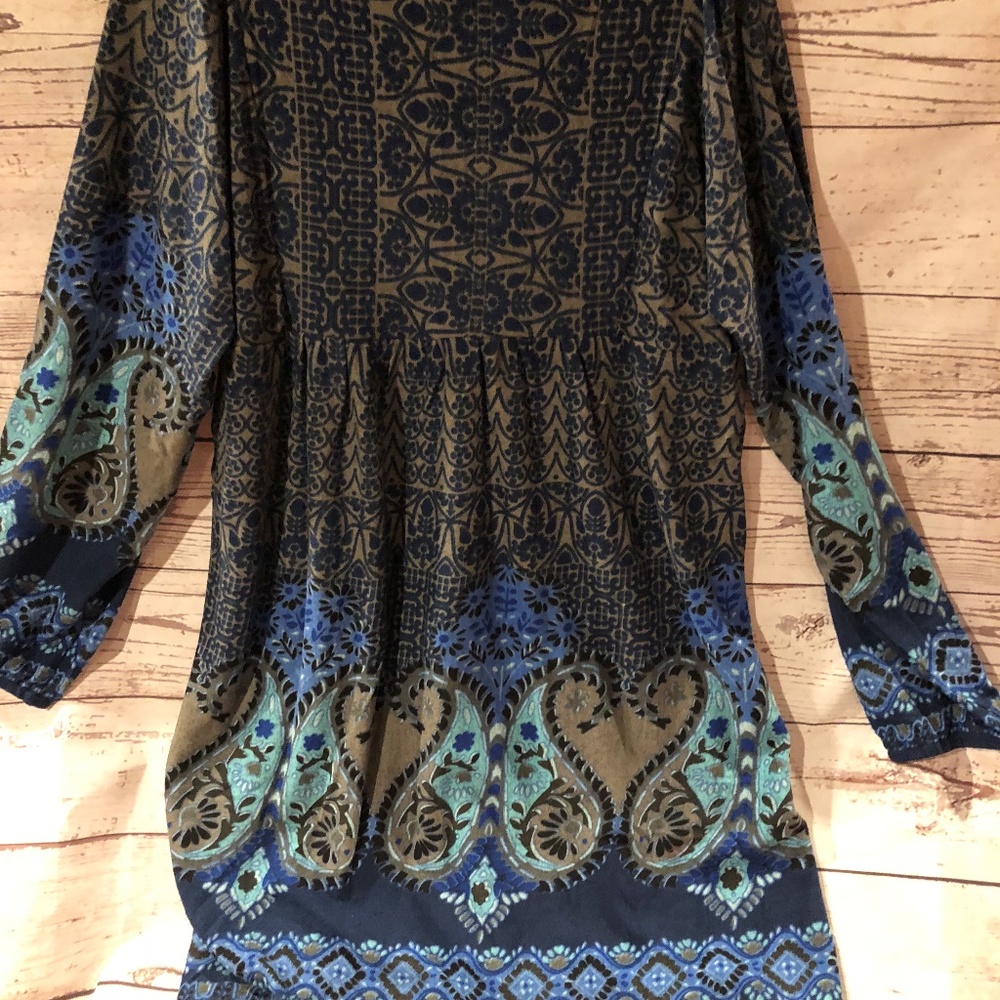 White Mark Phebe Embroidered Sweater Dress- Blue - Picture 3 of 5
